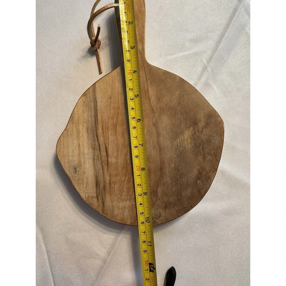 Vintage Thick Hand Carved & Painted Strawberries & Cheese Wood Cutting Board